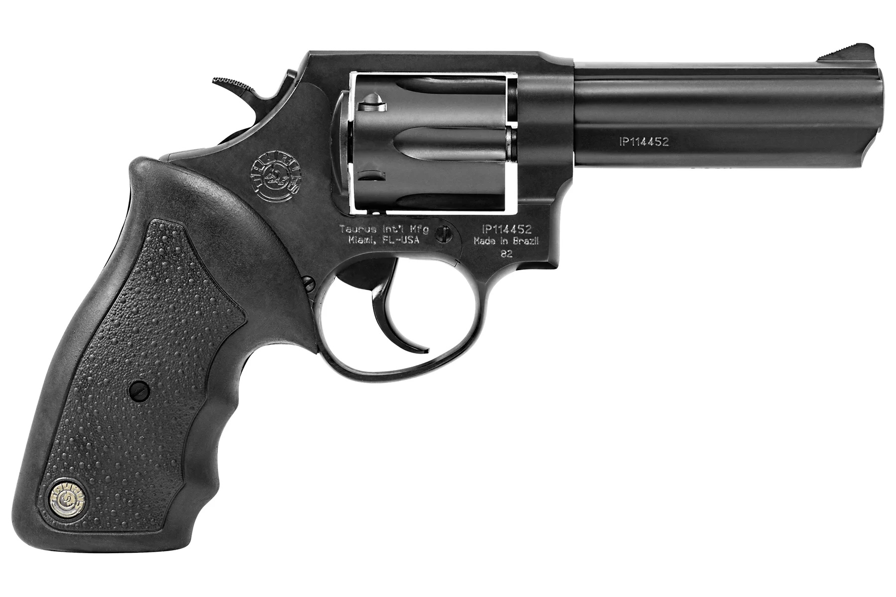 Taurus 82 Revolver - Black | 38 Spl +P 4in. Barrel 6rd Rubber Grip ...