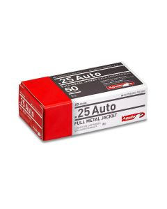 Box of 1E252110 .25 Auto handgun ammunition