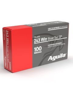 Aguila Ammunition .243 Win Rifle Ammo - 100 Grain | Boat Tail Soft Point