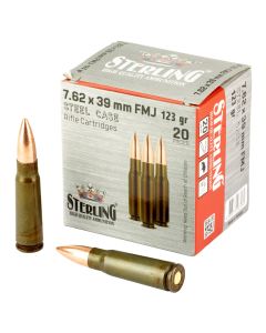 Sterling Steel Cased 7.62x39 Rifle Ammo - 123 Grain | FMJ