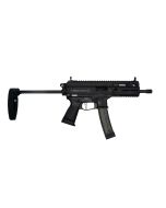 Grand Power Stribog SP9A3 Pistol - Black | 9mm | 8" Threaded Barrel | 30rd | PDW Brace w/ Tailhook