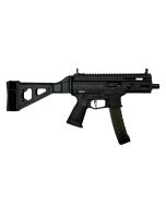 Grand Power Stribog SP9A3S Pistol - Black | 9mm | 5" Threaded Barrel | 30rd | Folding SBT Brace 