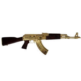 Zastava ZPAPM70 AK-47 Rifle - 24K Gold Plated Dark Serbian Red Wood ...